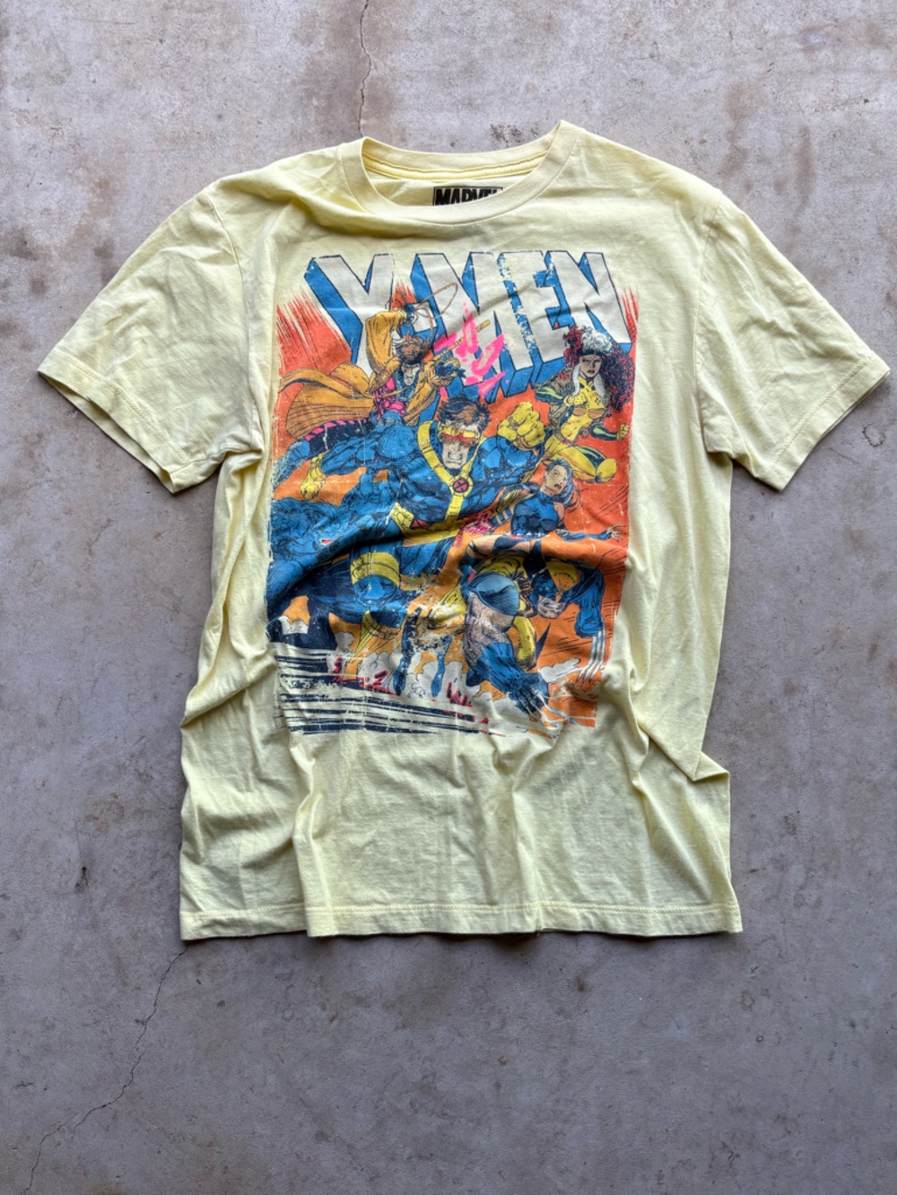 Marvel X-Men yellow graphic tee
